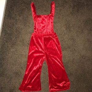 Size 2t-3t red velvet overalls